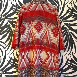 🌵 Lucky Brand Southwestern Navajo Sweater Cardigan Long